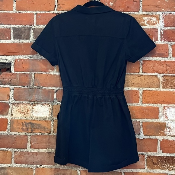 For Days SS Twill 100% Cotton Black Button-Up Romper size S - Picture 4 of 4